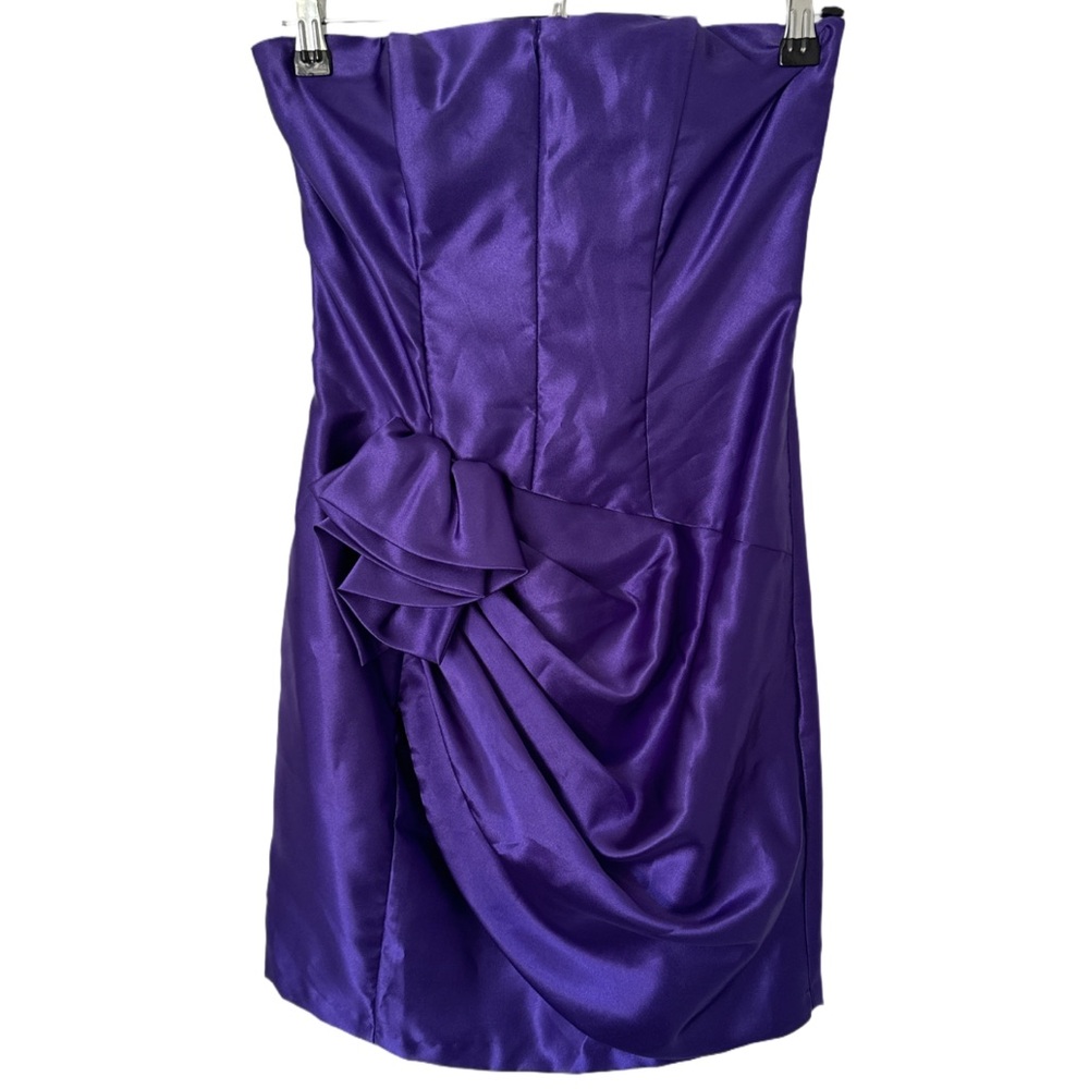 JESSICA MCCLINTOCK X GUNNE SAX women's purple rouched mini dress, 3 US.